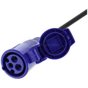 Adapter cabel, CEE 16A, CEE socket to CEE7/7 male, outdoor-use IP44, 1m, black