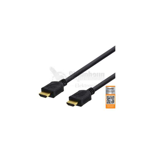 High-Speed Premium HDMI cable, 2m, Ethernet, 4K UHD, black