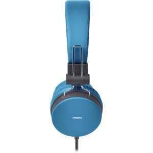 H300 Headphones with microphone, foldable, 3.5 mm connection, 1 button remote, 1.5m, blue