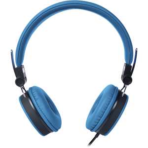 H300 Headphones with microphone, foldable, 3.5 mm connection, 1 button remote, 1.5m, blue