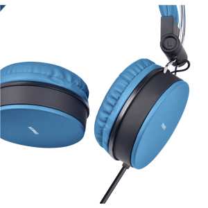H300 Headphones with microphone, foldable, 3.5 mm connection, 1 button remote, 1.5m, blue