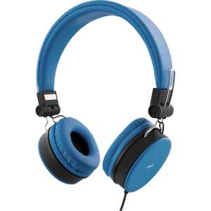 H300 Headphones with microphone, foldable, 3.5 mm connection, 1 button remote, 1.5m, blue