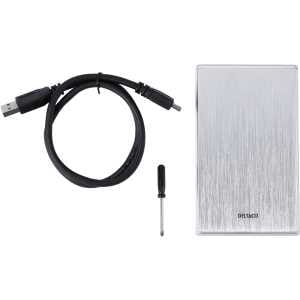 Eksternt kabinett for 2,5" HDD/SSD, USB 5 Gbit/s, hvit