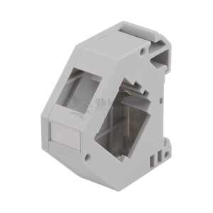 Keystone holder for DIN rail, shielding, plastic, grey