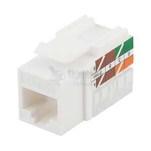 Cat6A Keystone jack, LSA/110 termination, plastic, 90, white