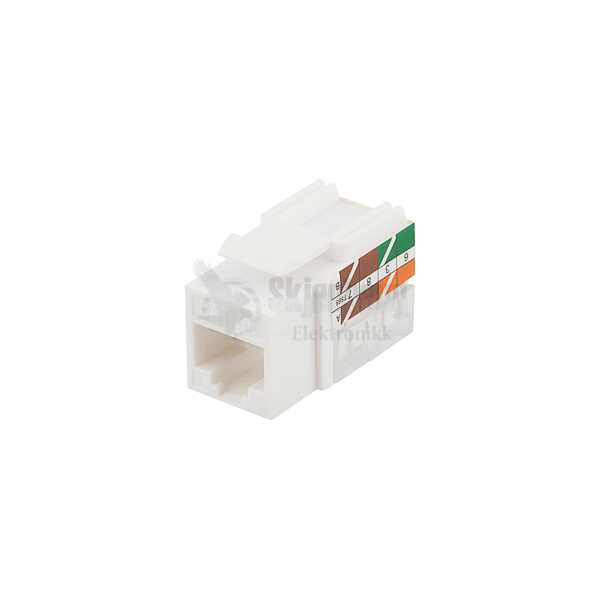 Cat6A Keystone jack, LSA/110 termination, plastic, 90, white