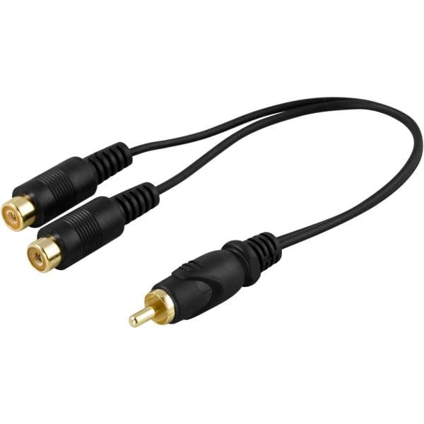 DELTACO Y-adapter 1xRCA ha to 2xRCA female