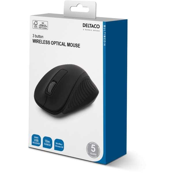Wireless optical mouse 2.4GHz, 3 buttons with a scroll, black
