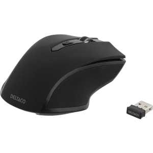 Wireless optical mouse, 5 buttons + scroll, 1600 DPI, USB, black