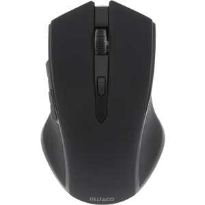 Wireless optical mouse, 5 buttons + scroll, 1600 DPI, USB, black