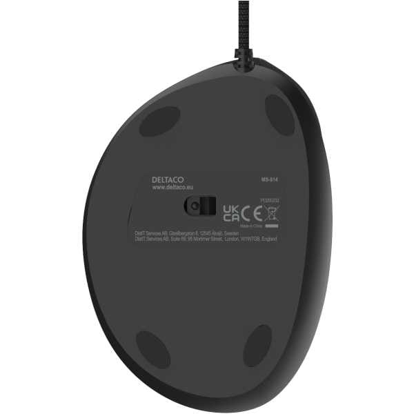 Stille kablet vertikal mus, 4 knapper, 1000-1600 DPI, svart 6 Silent Wired Vertical Mouse, 4 buttons, 1000-1600 DPI, black - Bilde 6