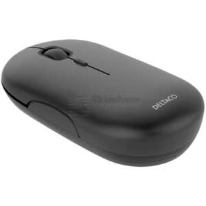 Wireless flat silent mouse, 1600 DPI, USB receiver, 4 buttons, dark grey