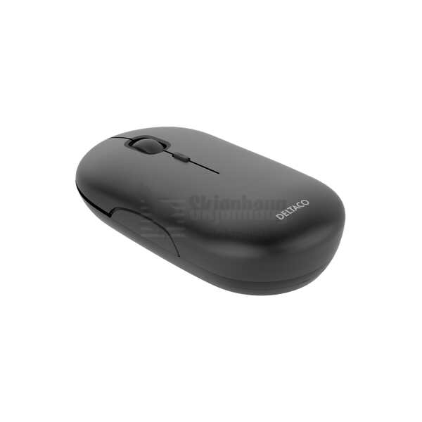 Wireless flat silent mouse, 1600 DPI, USB receiver, 4 buttons, dark grey