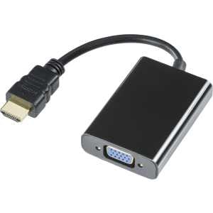HDMI- til VGA-adapter, 0,2 m, svart 4 som støtter oppløsninger på opptil 1080p ved 60 Hz. Det er en praktisk løsning når du skal koble sammen moderne datamaskiner eller konsoller med VGA-skjermer eller -projektorer.