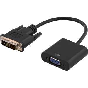 DVI-D-single link- til VGA-adapter,0,15 m, svart