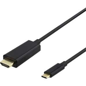 USB-C- til HDMI-kabel, 4K UHD, gullbelagt, 3 m, svart