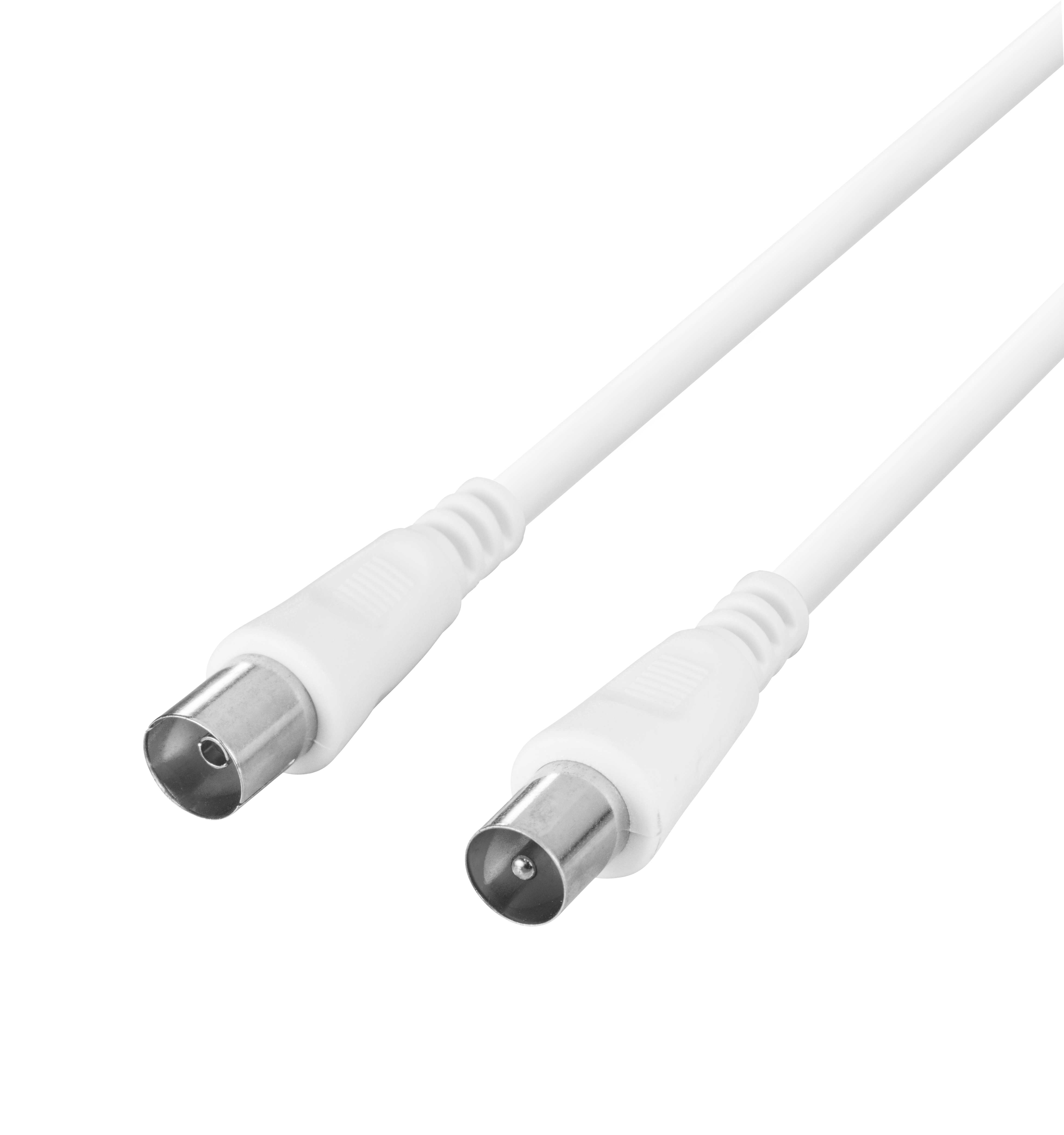 Antennekabel, 75 Ohm, ferrittkjerne, nikkelbelagte kontakter, 10 m, hvit 4 Denne antennekabelen har 75 Ohm impedans og nikkelbelagte kontakter for en pålitelig TV- og radiosignaler. Den har ferrittkjerner som reduserer interferens og er konstruert med svært rent kobber, slik at du får enda bedre signalkvalitet.