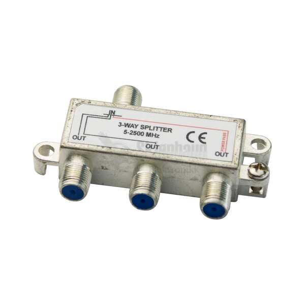 3-way splitter, F-connectors, 1 DC pass, ClassA