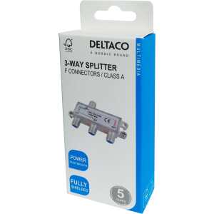 3-way splitter, F-connectors, 1 DC pass, ClassA