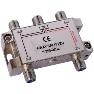 4-way splitter, F-connectors, 1 DC pass, ClassA