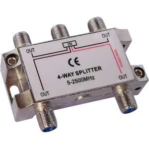 4-way splitter, F-connectors, 1 DC pass, ClassA