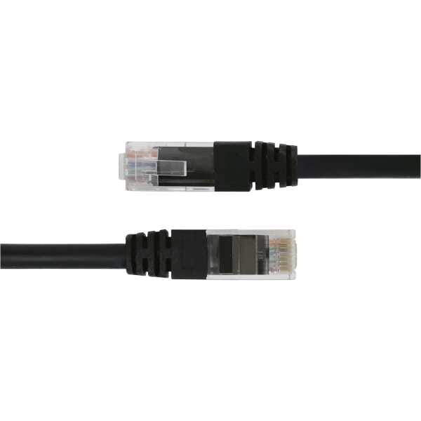 Patchkabel for nettverk, Cat6, U/UTP, 24 AWG, LSZH, 2 m, svart