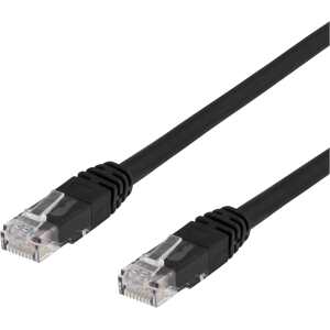 Patchkabel for nettverk, Cat6, U/UTP, 24 AWG, LSZH, 3 m, svart