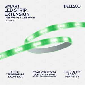 LED stripe forlenger, 300lm, 2700K-6500K, WiFi 2.4GHz, 1m, RGB farger 5 LED stripe forlenger, 300lm, 2700K-6500K, WiFi 2.4GHz, 1m, RGB farger
