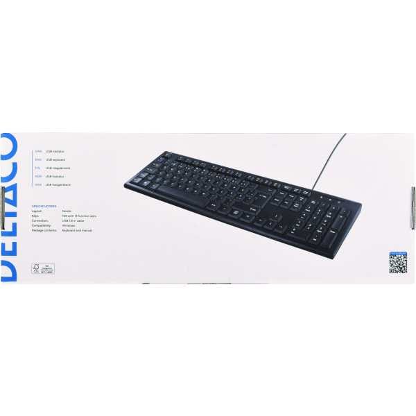 Fullsize wired Keyboard, 105 keys, USB-A 1.8m connection, 13 media keys, Nordic layout - Image 4