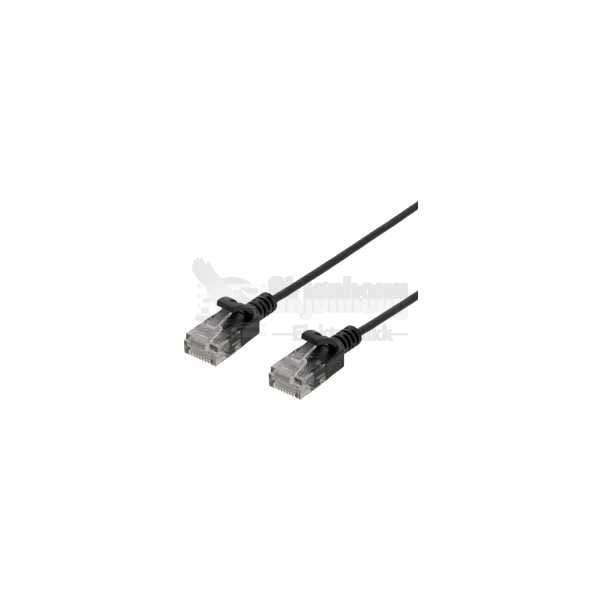 DELTACO Ultra Slim U/UTP Cat,6 patch cable, OD:2,6mm, 1m, Black