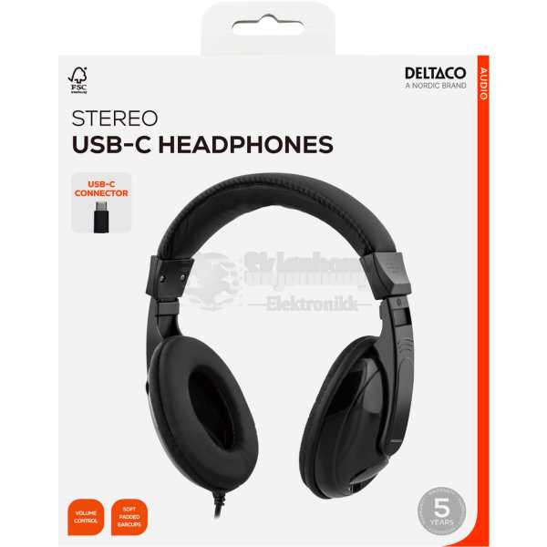 HL-51C Headphones with volume control, USB-C, black 3 HL-51C Headphones with volume control, USB-C, black - Bilde 3