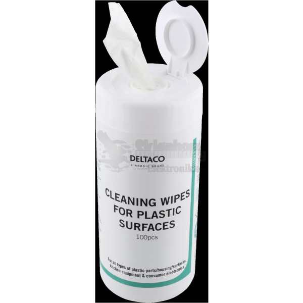 Wet Wipes for plastic surfaces, 100pcs, white
