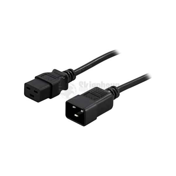 Earthed device/extension cable, straight IEC 60320 C19 - straight IEC 60320 C20, 2m