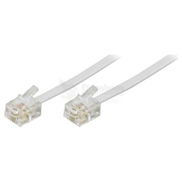 Modular cable, 6P4C(RJ11) to 6P4C(RJ11), 2m, white
