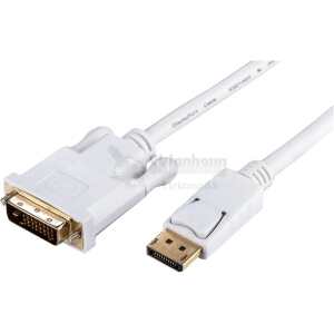 LinkIT DisplayPort til DVI-D  1 m HvitDisplayport overgangskabler