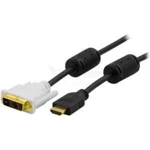 HDMI to DVI cable, Full HD @60Hz, 0.5m, black/white